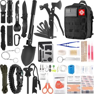 142-Piece Survival Kit and First Aid Gear for Outdoor Adventures