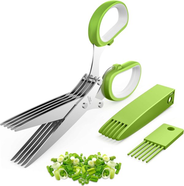 5-Blade Herb Scissors for Effortless Kitchen Herb Cutting and Easy Cleanup