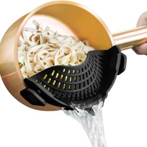 AUOON Clip On Strainer: Versatile Silicone Kitchen Colander for All Pots