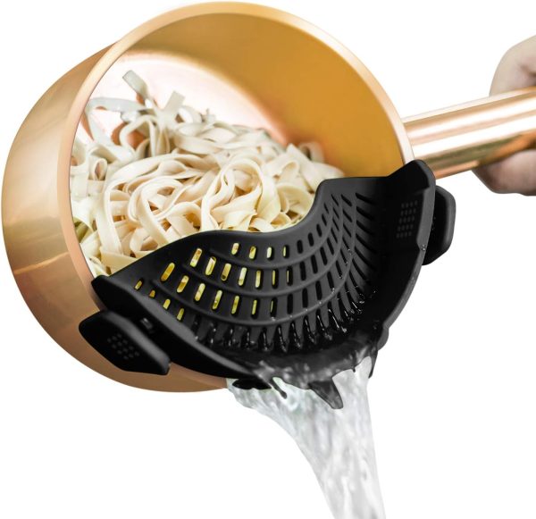 AUOON Clip On Strainer: Versatile Silicone Kitchen Colander for All Pots