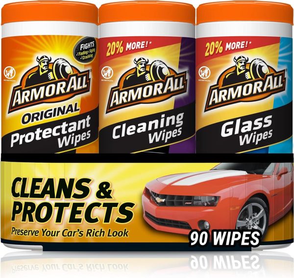 Armor All Protectant and Cleaning Wipes for Car Interior and Exterior Care