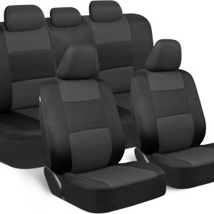 BDK PolyPro Charcoal Car Seat Covers Full Set - Easy Installation for SUVs and Trucks