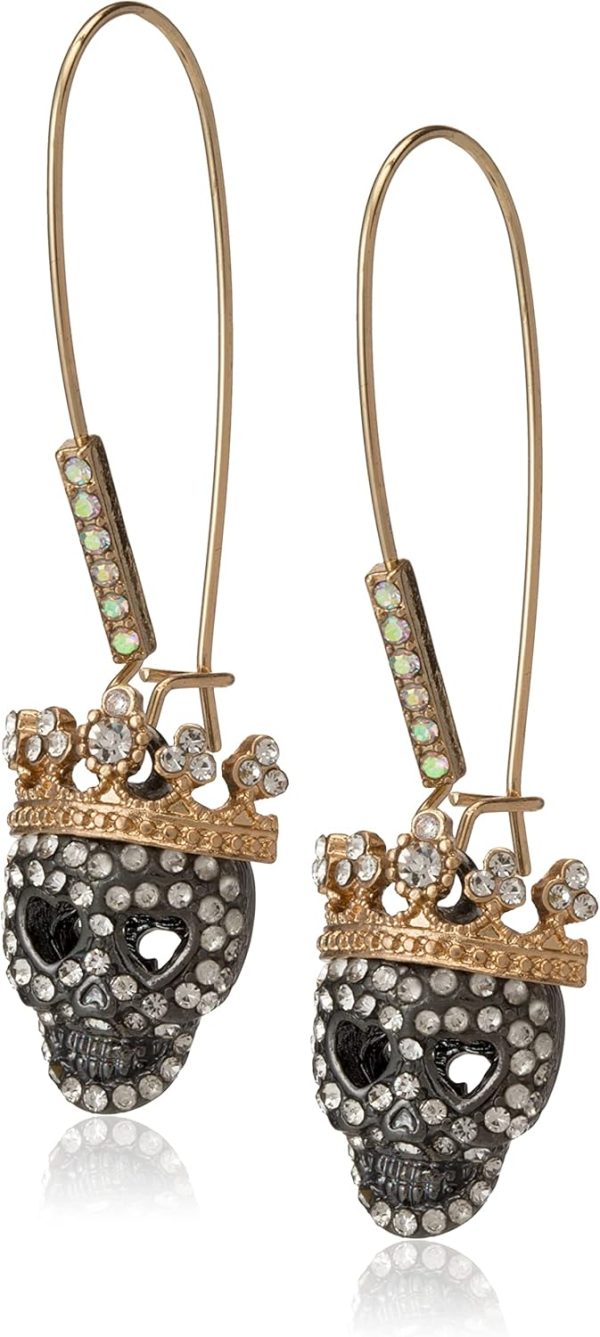 Betsey Johnson Pave Skull Dangle Earrings: Stylish and Edgy Accessory Choice