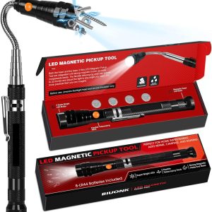 Biuonk LED Magnetic Pickup Tool - Perfect Christmas Gift for Men and Dads