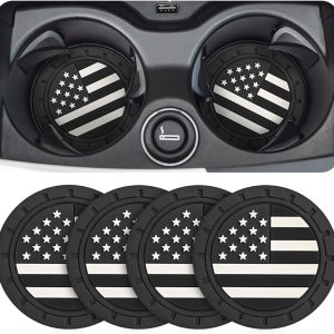 Car Cup Holder Coasters - American Flag Design, Shockproof & Anti-Slip Mat