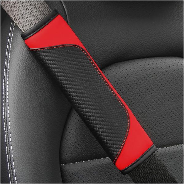 Car Seat Belt Covers - Carbon Fiber Shoulder Protection for Comfort and Safety