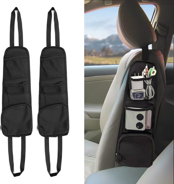 Car Seat Storage Organizer - Multi-Pocket Hanging Bag for Phones and Essentials