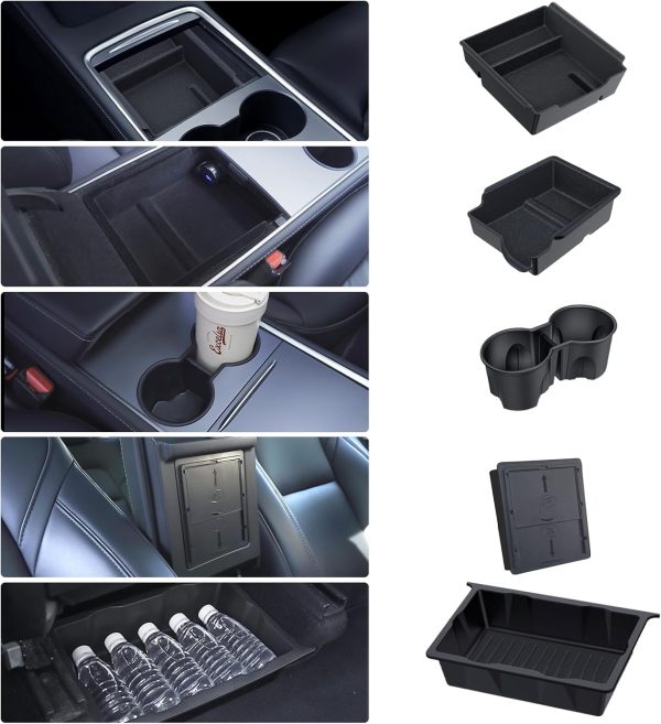 Center Console Organizer Tray 5PCS for Tesla Model Y Accessories 2020-2024