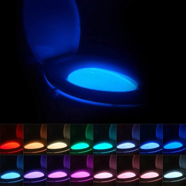 Chunace Toilet Bowl Night Light: 16 Color LED Motion Sensor Gadget