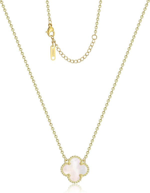 Clover Pendant Necklace: 18K Gold Plated Lucky Gift for Women