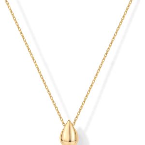 Dainty 14K Gold Plated Pear Pendant Necklace - Elegant Jewelry for Women