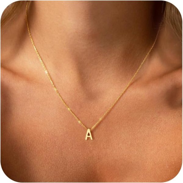 Dainty 18K Gold Plated Initial Necklace for Trendy Women’s Jewelry