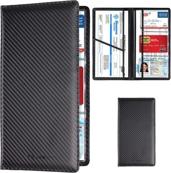 Durable Carbon Fiber Car Registration and Insurance Card Holder for All Vehicles