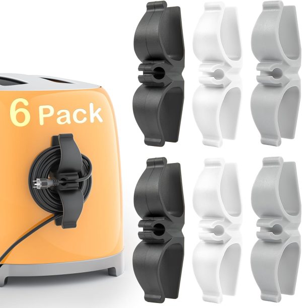 Efficient Cord Organizer for Kitchen Appliances - 6 Pack Adhesive Holders