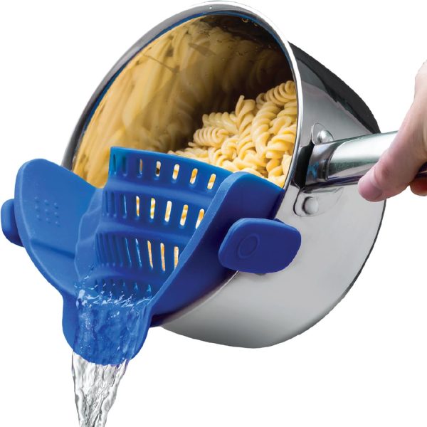 Effortless Cooking with Kitchen Gizmo Snap N' Strain Silicone Clip-On Strainer