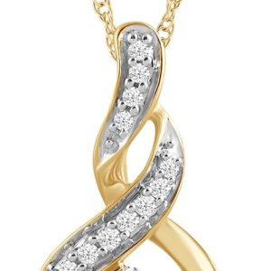 Elegant 10K Diamond Twist Pendant Necklace - 1/4 cttw from Amazon Essentials