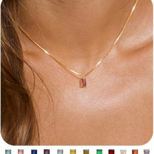 Elegant 14K Gold Plated Emerald Necklace - Perfect Birthday Gift for Women