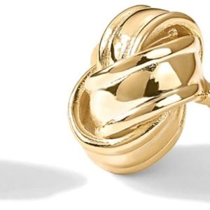 Elegant 14K Gold Plated Love Knot Stud Earrings for Women