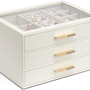 Elegant Vlando Jewelry Box for Women - Perfect Gift Organizer with Drawers