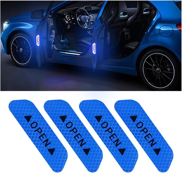 Enhance Night Visibility with 4PCS Reflective Car Door Warning Stickers