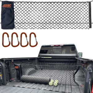 GMC Sierra & Chevy Silverado Truck Bed Cargo Net - Heavy Duty, Upgraded Design