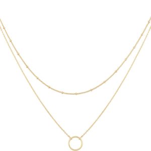 Handmade 18k Gold Plated Layered Heart Necklace for Women - Dainty Choker