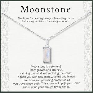 Hope Love Shine Rainbow Moonstone Sterling Silver Necklace for New Beginnings