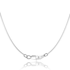 Jewlpire 18K Gold Over Sterling Silver Box Chain Necklace for Women