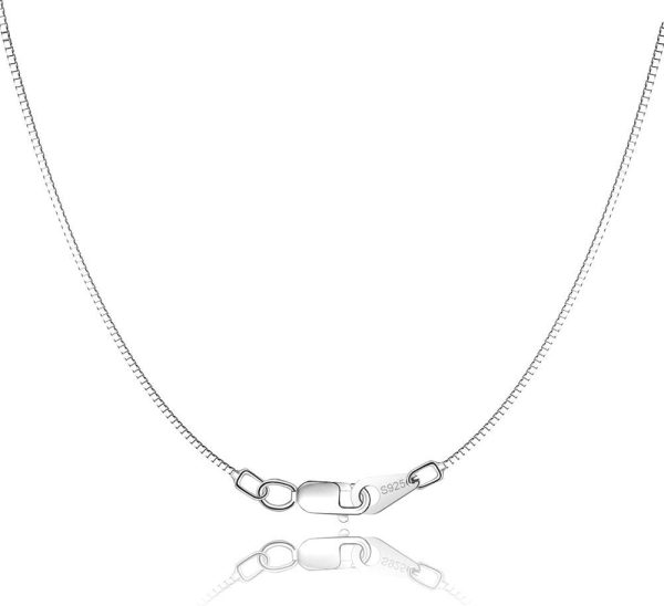 Jewlpire 18K Gold Over Sterling Silver Box Chain Necklace for Women