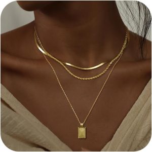 Layered Gold and Silver Necklaces for Trendy Women’s Jewelry Gifts