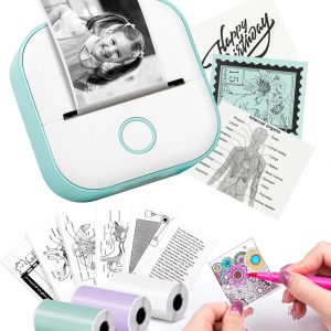 Mini Thermal Sticker Printer - Portable Inkless Bluetooth Pocket Printer for Graphics