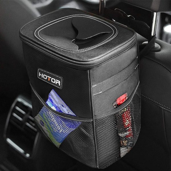 Multipurpose Car Trash Can with Lid - Waterproof and Leak-Proof Organizer