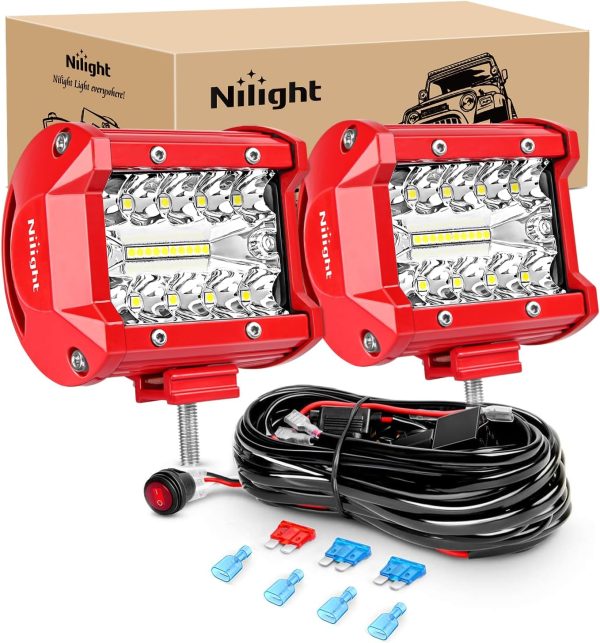 Nilight 60W 4-Inch LED Light Bar Combo for Off-Road Trucks and SUVs