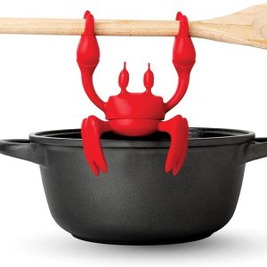 OTOTO Red Crab Silicone Spoon Rest - Fun Kitchen Gift for Cooking