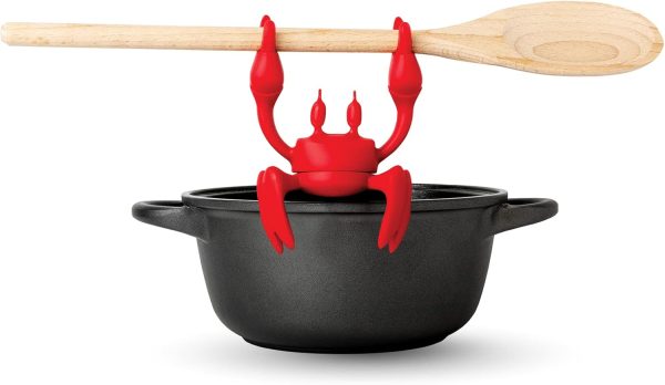 OTOTO Red Crab Silicone Spoon Rest - Fun Kitchen Gift for Cooking