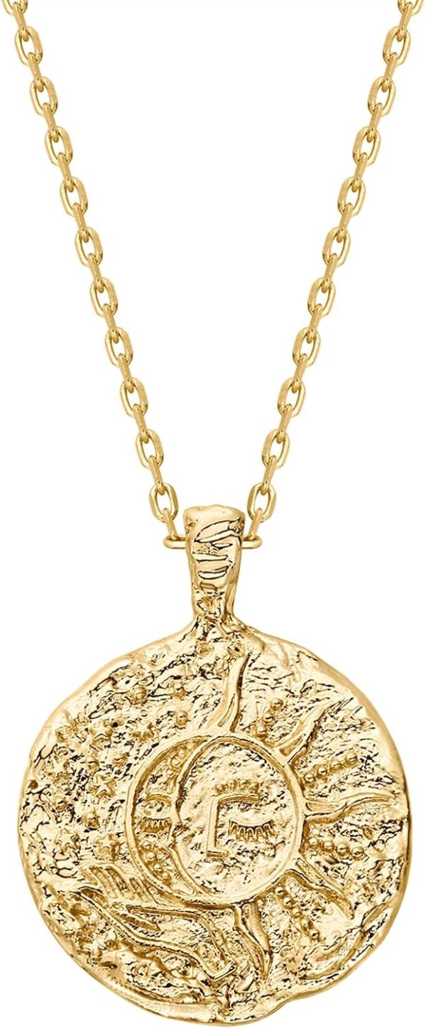 PAVOI 14K Gold Plated Byzantine Coin Pendant Necklace for Bohemian Style