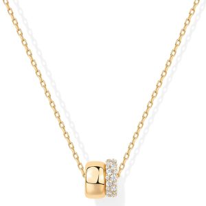 PAVOI 14K Gold Plated CZ Pendant Necklace for Women - Dainty Two-Toned Style