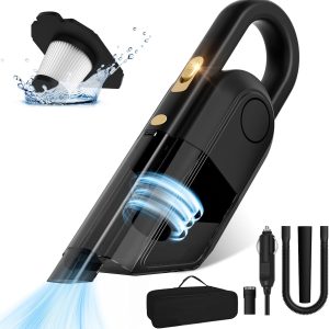 Powerful 12V Car Vacuum Cleaner with 16.4ft Cord and Detailing Accessories