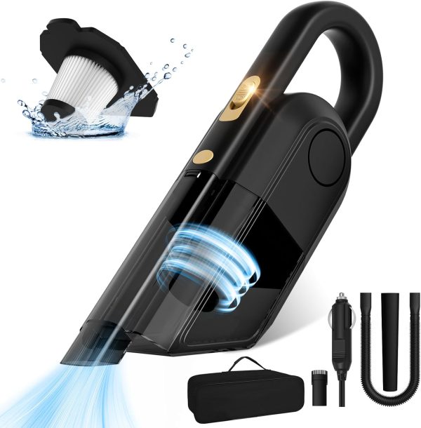 Powerful 12V Car Vacuum Cleaner with 16.4ft Cord and Detailing Accessories