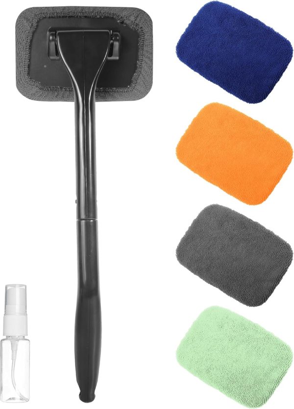 RACOONA Car Window Cleaner Tool with Extendable Handle and Microfiber Cloth