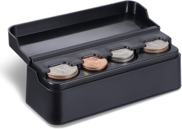 SINGARO Coin Holder: Car Change Organizer for All Coin Sizes, Black