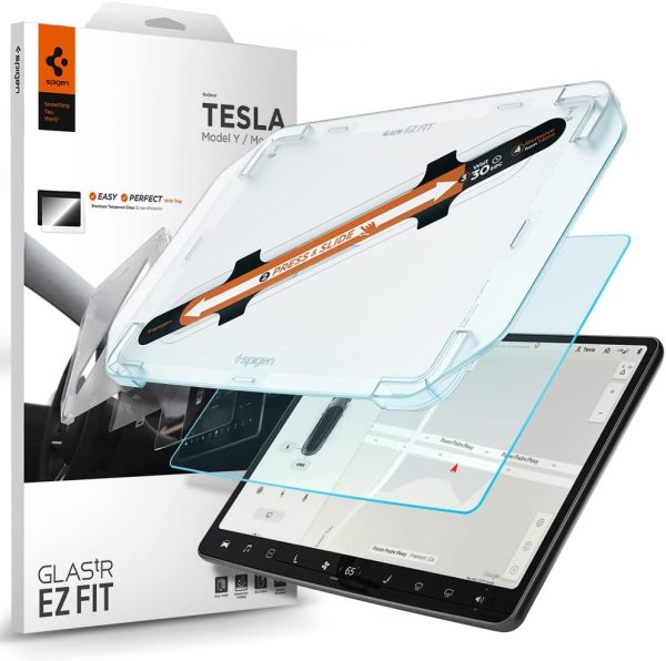 Spigen Tempered Glass Screen Protector for Tesla Model 3 and Y Touchscreen