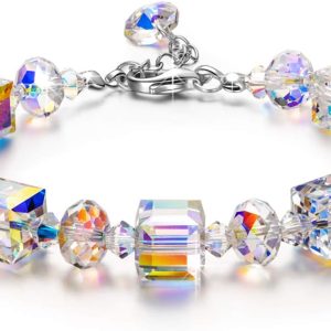 Sterling Silver Northern Lights Crystal Bracelet - Perfect Gift for Her