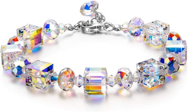 Sterling Silver Northern Lights Crystal Bracelet - Perfect Gift for Her