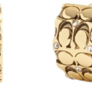 Stylish COACH Women's Quilted Huggie Earrings for Elegant Everyday Wear