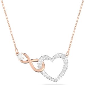 Swarovski Infinity Heart Jewelry: Elegant Rose Gold and Rhodium Necklaces & Bracelets