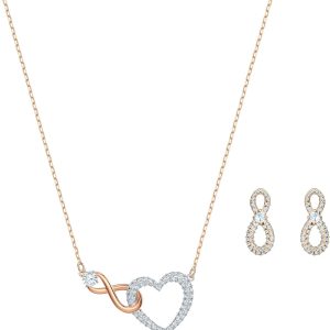 Swarovski Infinity Necklace and Earrings Set: Elegant Crystal Jewelry Gift