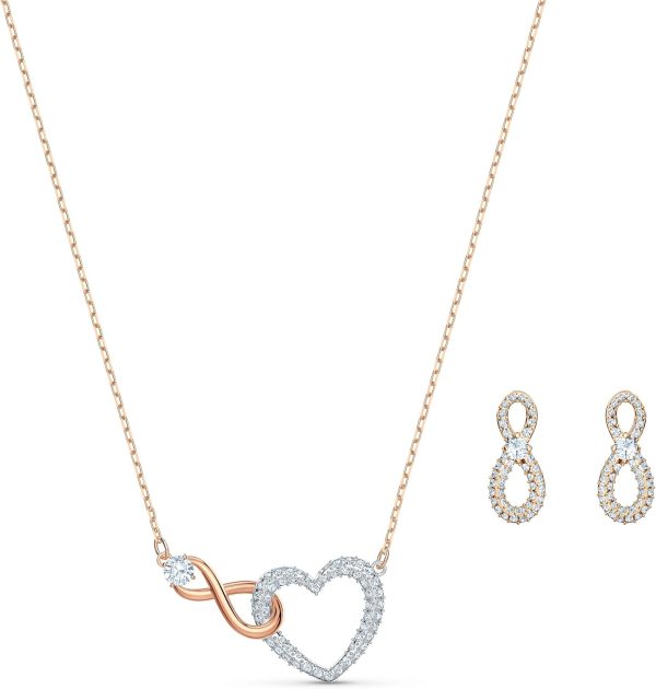 Swarovski Infinity Necklace and Earrings Set: Elegant Crystal Jewelry Gift