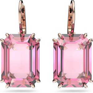 Swarovski Millenia Earrings: Stunning Octagon Cut Crystal in Pink and Rose Gold