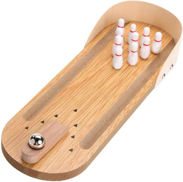 Tabletop Mini Bowling Game Set for Fun Stress Relief at Office Desk